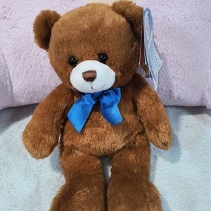 Build-A-Bear Brown Teddy Bear with Blue Bow